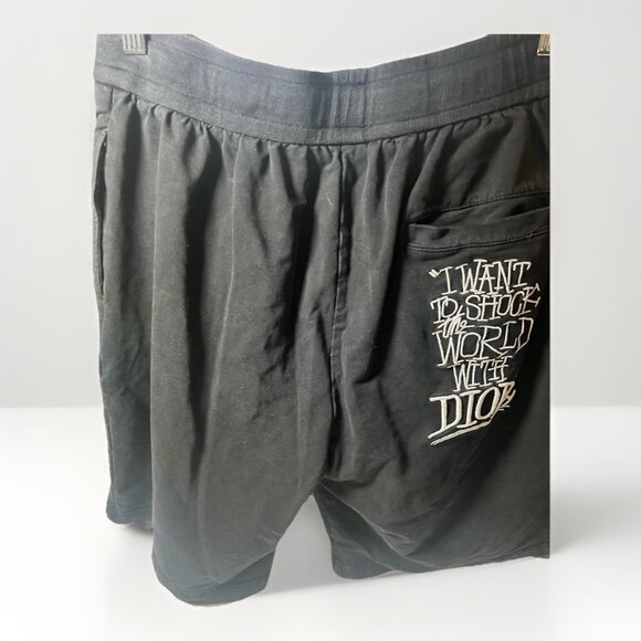 Rare Christian Dior Shawn Stussy Large Black Cotton Embroidered Shorts Used.  Mm - Picture 1 of 7